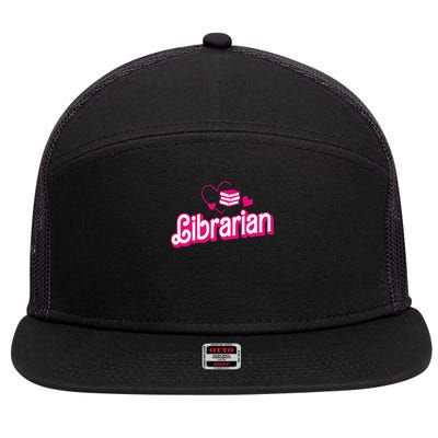 Funny Librarian Gifts Library Funny Librarian 7 Panel Mesh Trucker Snapback Hat