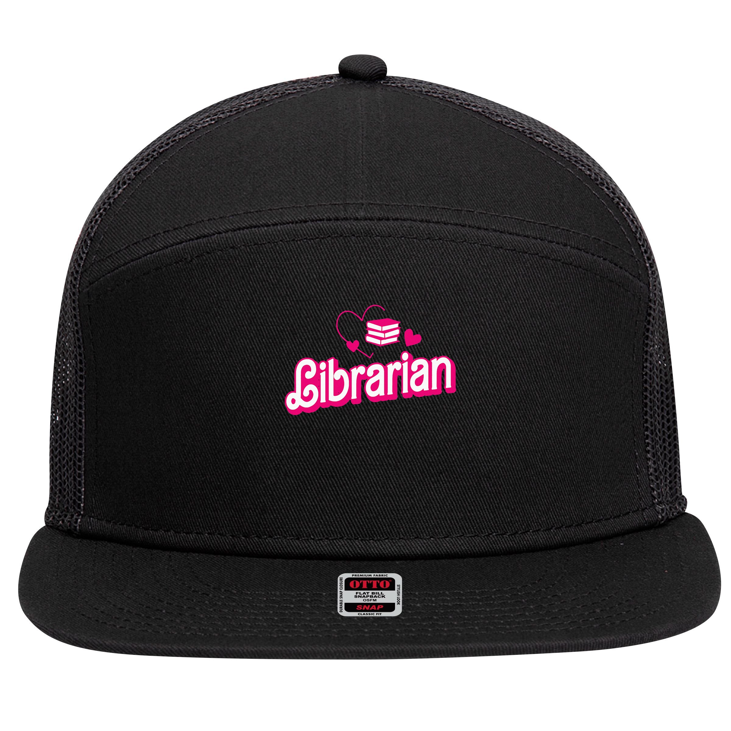 Funny Librarian Gifts Library Funny Librarian 7 Panel Mesh Trucker Snapback Hat