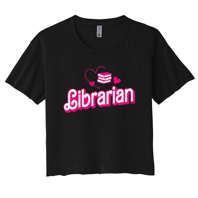 Funny Librarian Gifts Library Funny Librarian Women's Crop Top Tee