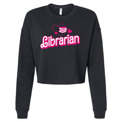 Funny Librarian Gifts Library Funny Librarian Cropped Pullover Crew