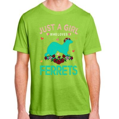 Ferret Lover Gift Just A Girl Who Loves Ferrets Cute Gift Adult ChromaSoft Performance T-Shirt