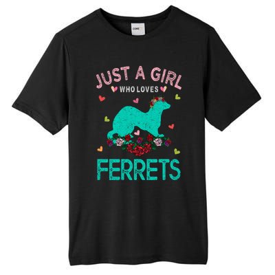 Ferret Lover Gift Just A Girl Who Loves Ferrets Cute Gift Tall Fusion ChromaSoft Performance T-Shirt