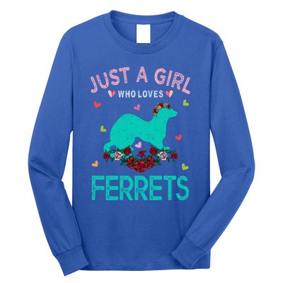 Ferret Lover Gift Just A Girl Who Loves Ferrets Cute Gift Long Sleeve Shirt