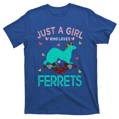 Ferret Lover Gift Just A Girl Who Loves Ferrets Cute Gift T-Shirt