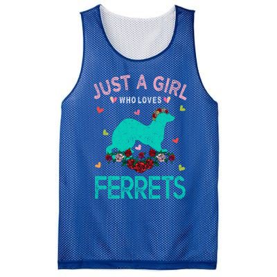 Ferret Lover Gift Just A Girl Who Loves Ferrets Cute Gift Mesh Reversible Basketball Jersey Tank