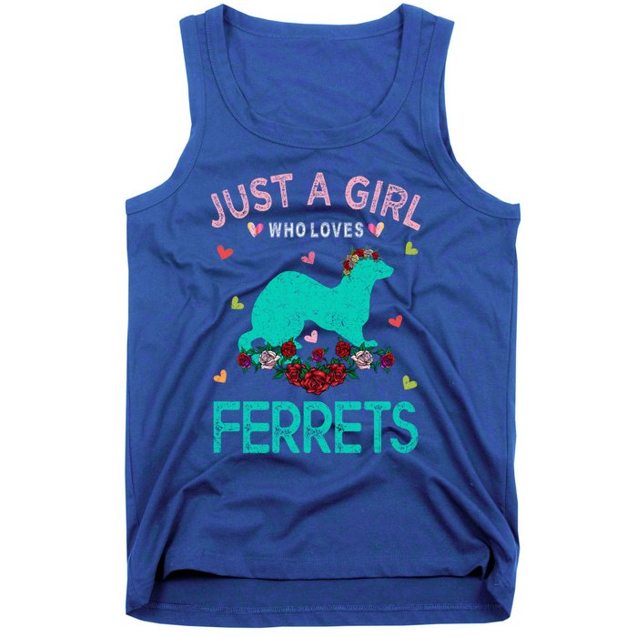 Ferret Lover Gift Just A Girl Who Loves Ferrets Cute Gift Tank Top