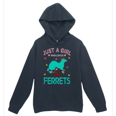 Ferret Lover Gift Just A Girl Who Loves Ferrets Cute Gift Urban Pullover Hoodie