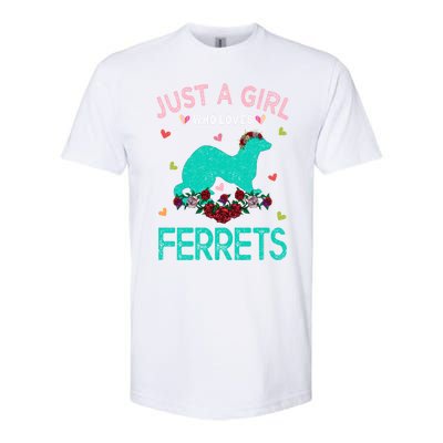 Ferret Lover Gift Just A Girl Who Loves Ferrets Cute Gift Softstyle CVC T-Shirt