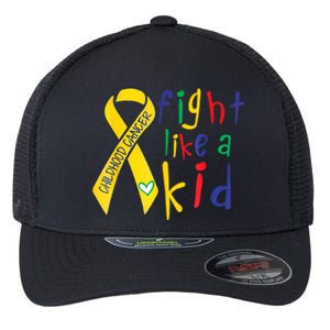 Fight Like Gold Ribbon Childhood Cancer Awareness Flexfit Unipanel Trucker Cap