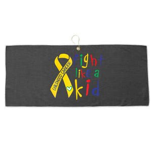 Fight Like Gold Ribbon Childhood Cancer Awareness Large Microfiber Waffle Golf Towel