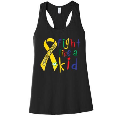 Fight Like Gold Ribbon Childhood Cancer Awareness Women's Racerback Tank