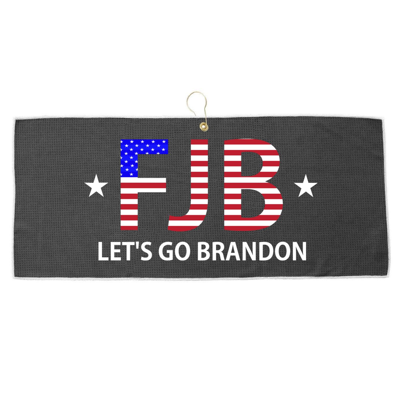FJB Let's Go Brandon Large Microfiber Waffle Golf Towel