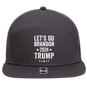 Funny LetS Go Brandon Trump 2024 7 Panel Mesh Trucker Snapback Hat