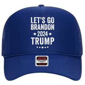 Funny LetS Go Brandon Trump 2024 High Crown Mesh Back Trucker Hat