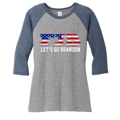 FJB Let's Go Brandon Women's Tri-Blend 3/4-Sleeve Raglan Shirt