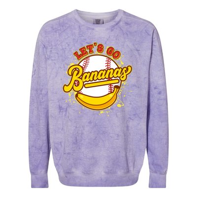 Funny Lets Go Bananas Baseball Logo Colorblast Crewneck Sweatshirt