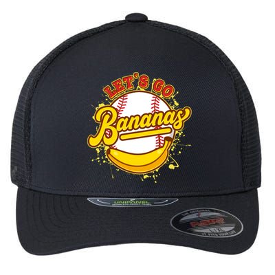 Funny Lets Go Bananas Baseball Logo Flexfit Unipanel Trucker Cap