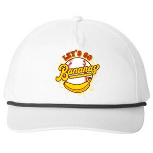 Funny Lets Go Bananas Baseball Logo Snapback Five-Panel Rope Hat