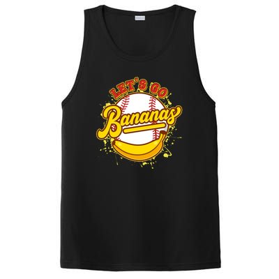 Funny Lets Go Bananas Baseball Logo PosiCharge Competitor Tank