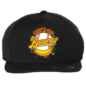 Funny Lets Go Bananas Baseball Logo Wool Snapback Cap