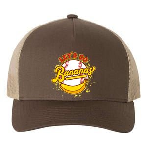 Funny Lets Go Bananas Baseball Logo Yupoong Adult 5-Panel Trucker Hat