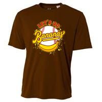 Funny Lets Go Bananas Baseball Logo Cooling Performance Crew T-Shirt