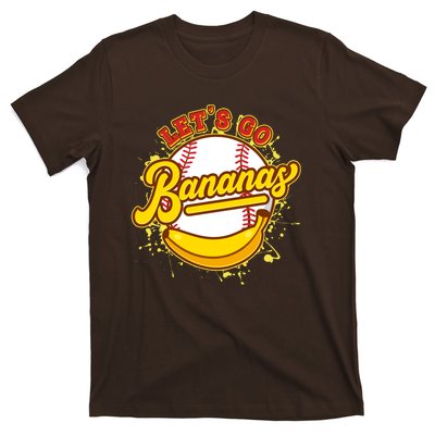 Funny Lets Go Bananas Baseball Logo T-Shirt