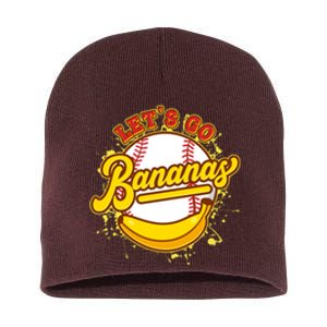 Funny Lets Go Bananas Baseball Logo Short Acrylic Beanie