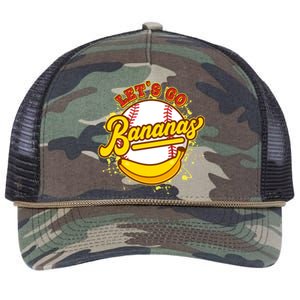 Funny Lets Go Bananas Baseball Logo Retro Rope Trucker Hat Cap