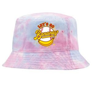 Funny Lets Go Bananas Baseball Logo Tie-Dyed Bucket Hat