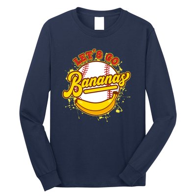 Funny Lets Go Bananas Baseball Logo Long Sleeve Shirt