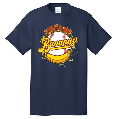 Funny Lets Go Bananas Baseball Logo Tall T-Shirt