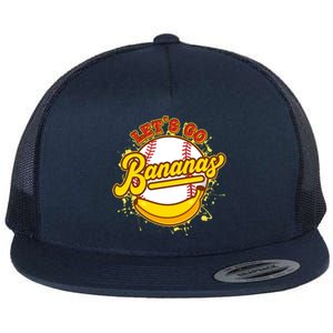 Funny Lets Go Bananas Baseball Logo Flat Bill Trucker Hat