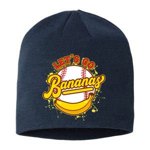 Funny Lets Go Bananas Baseball Logo Sustainable Beanie