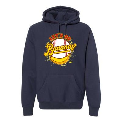 Funny Lets Go Bananas Baseball Logo Premium Hoodie