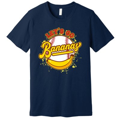 Funny Lets Go Bananas Baseball Logo Premium T-Shirt