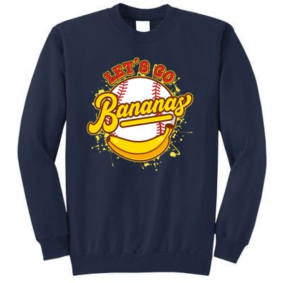 Funny Lets Go Bananas Baseball Logo Tall Sweatshirt