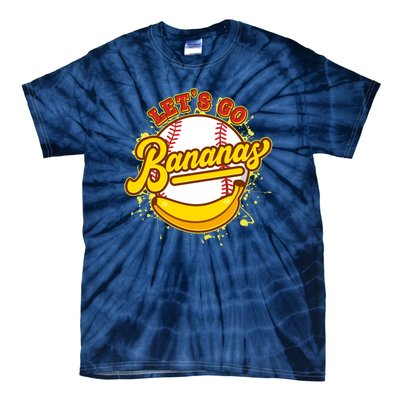 Funny Lets Go Bananas Baseball Logo Tie-Dye T-Shirt