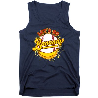 Funny Lets Go Bananas Baseball Logo Tank Top