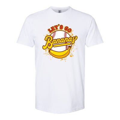 Funny Lets Go Bananas Baseball Logo Softstyle CVC T-Shirt