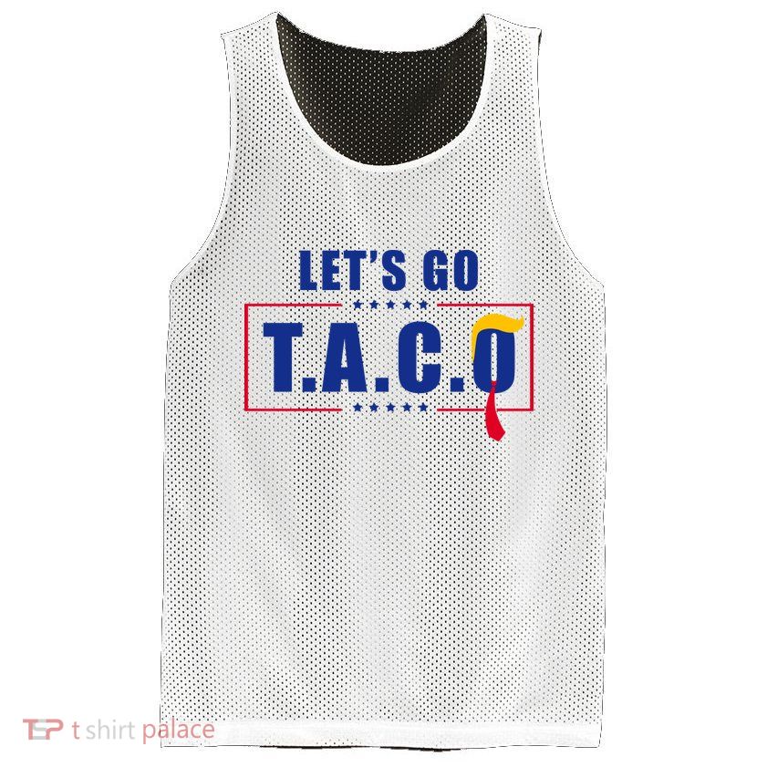 Funny Let's Go Taco Trump Mesh Reversible Basketball Jersey Tank