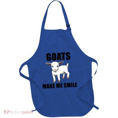 Funny Little Goat Smiling Cute Goat Cute Gift Full-Length Apron With Pockets