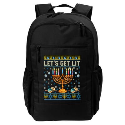Funny Lets Get Lit Orah Funny Ugly Hanukkah Great Gift Daily Commute Backpack