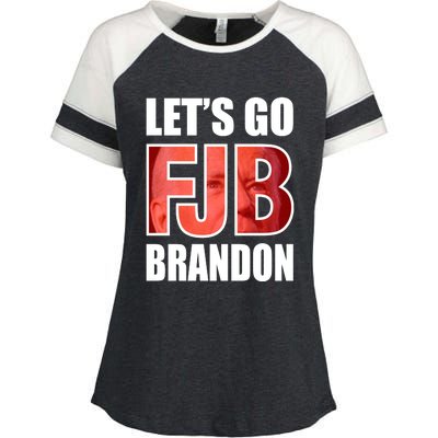 FJB Let's Go Brandon Enza Ladies Jersey Colorblock Tee