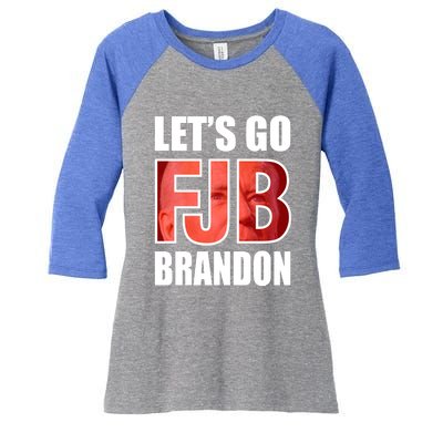 FJB Let's Go Brandon Women's Tri-Blend 3/4-Sleeve Raglan Shirt