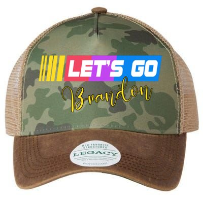 FJB Let's Go Brandon Anti Biden Chant Racing Logo Legacy Tie Dye Trucker Hat