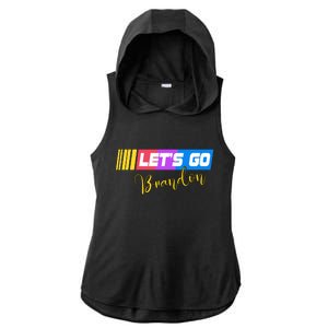 FJB Let's Go Brandon Anti Biden Chant Racing Logo Ladies PosiCharge Tri-Blend Wicking Draft Hoodie Tank