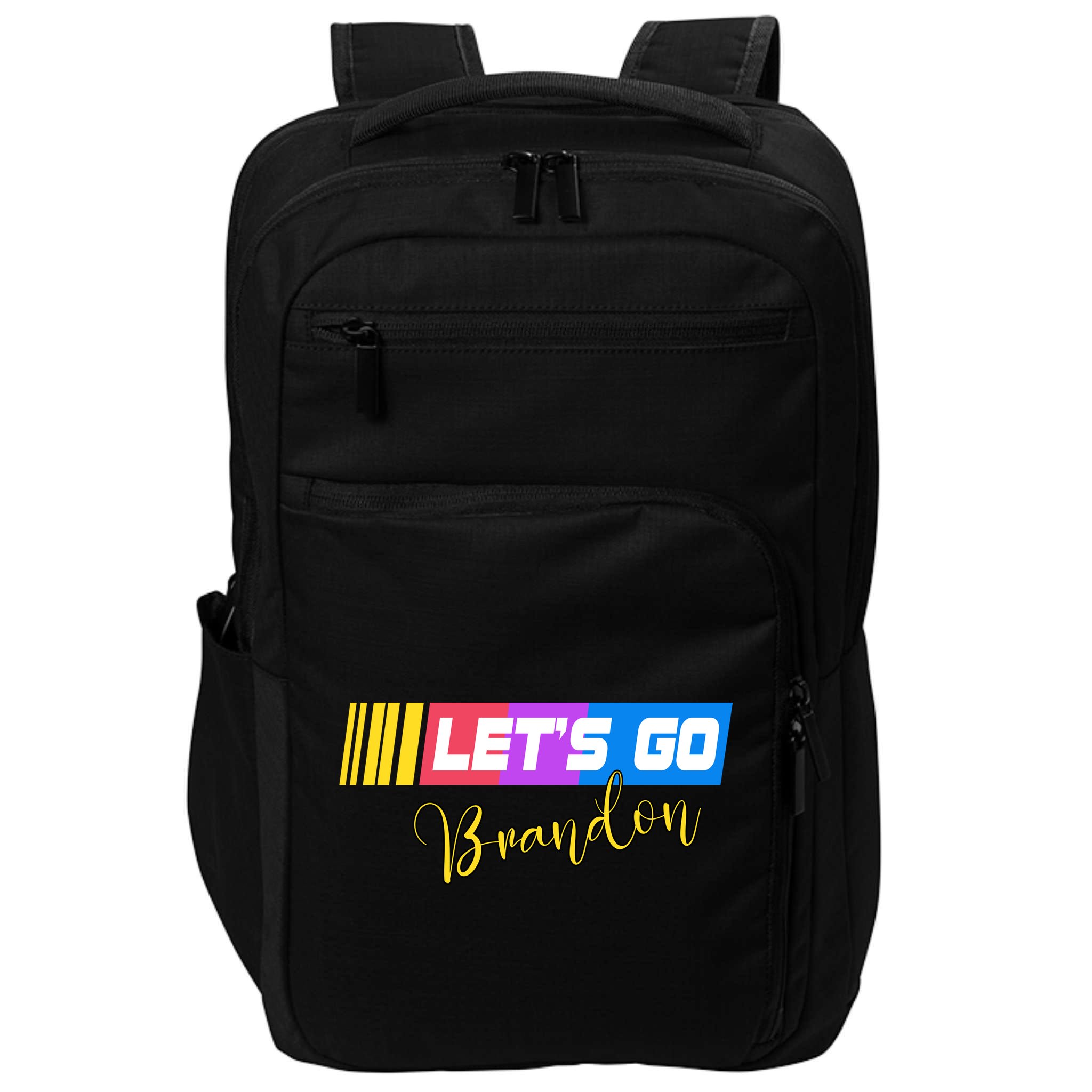 FJB Let's Go Brandon Anti Biden Chant Racing Logo Impact Tech Backpack