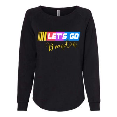 FJB Let's Go Brandon Anti Biden Chant Racing Logo Womens California Wash Sweatshirt