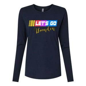 FJB Let's Go Brandon Anti Biden Chant Racing Logo Womens Cotton Relaxed Long Sleeve T-Shirt